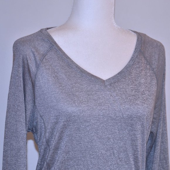 RBX Active V-Neck Long Sleeve Top with sheer back detail - Picture 6 of 11
